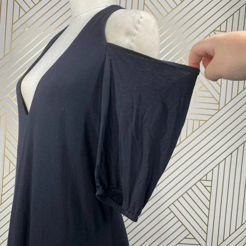Haute Hippie Cold-Shoulder Jersey Mini Dress Black‎ - Picture 5 of 12
